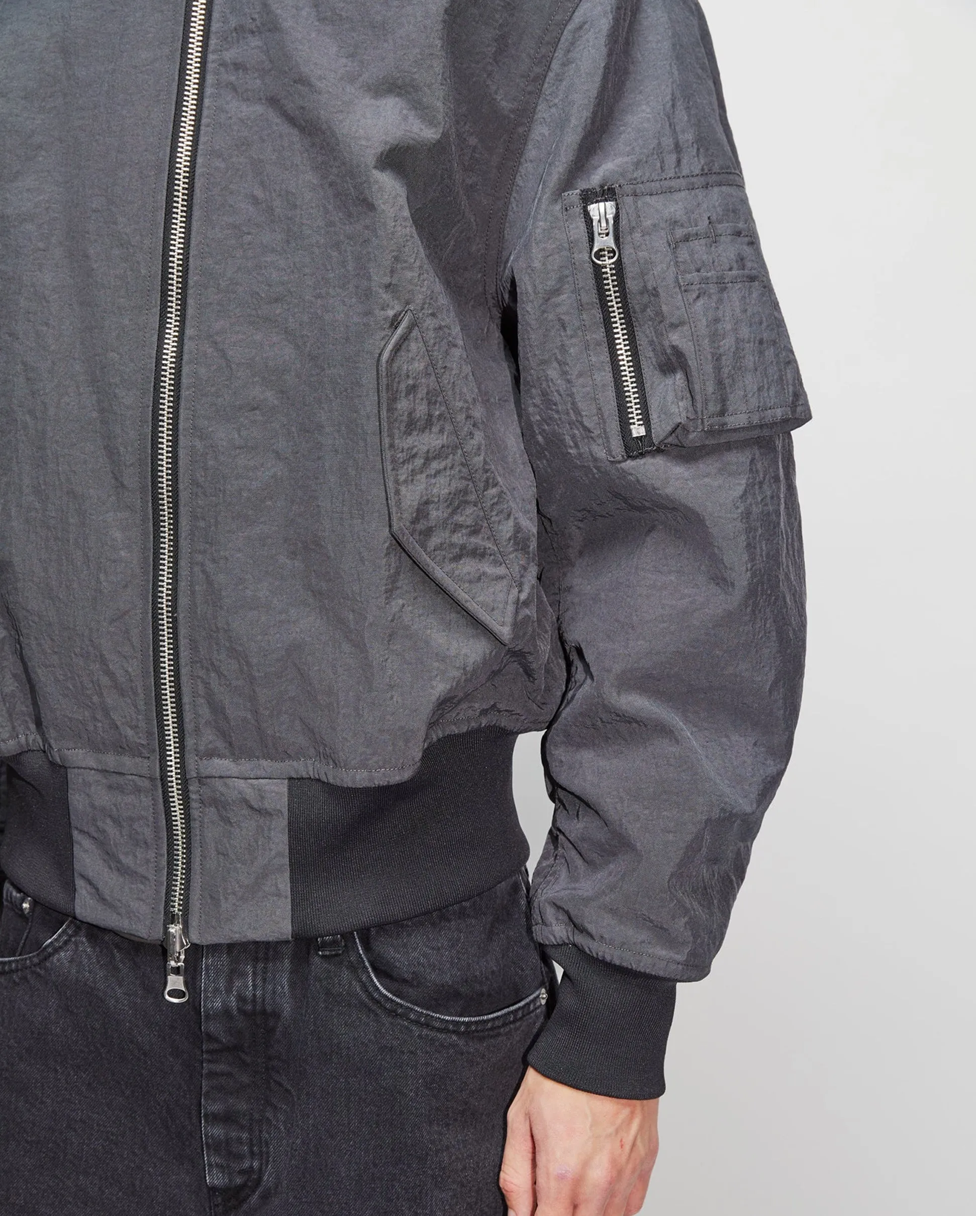 UNISEX BOMBER JACKET / BLUE GREY