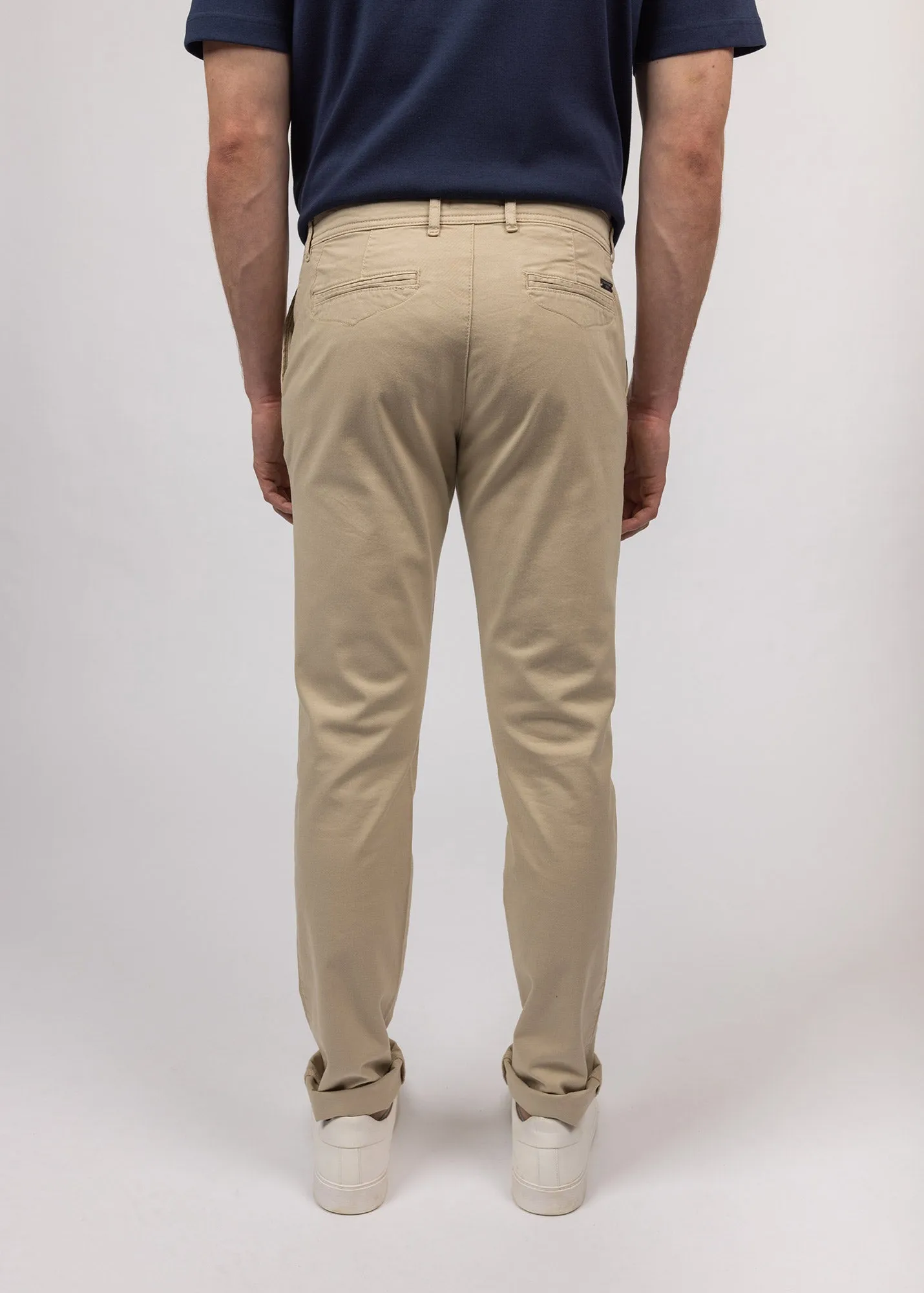 Voile Eté chino pants - in stretch cotton twill (PLAGE)