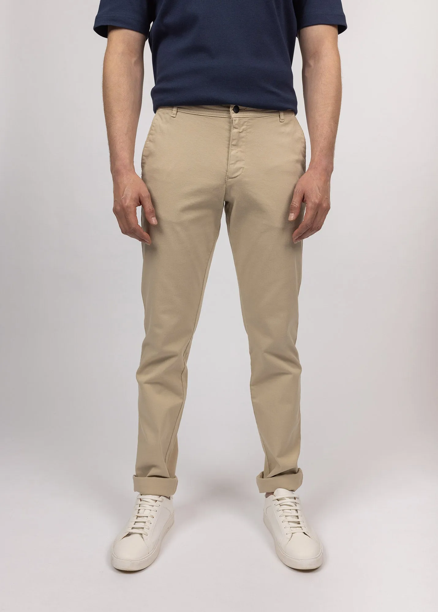 Voile Eté chino pants - in stretch cotton twill (PLAGE)