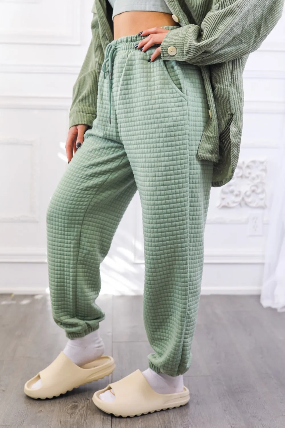 Waffles Anytime Cozy Waffle Jogger Pants