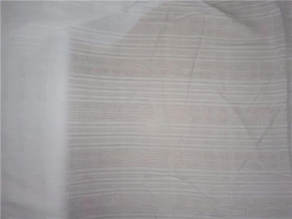 WHITE COTTON ORGANDY FABRIC LENO DOBBY STRIPES DESIGN 54&quot; wide