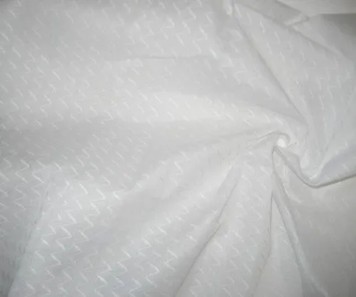 White cotton organdy fabric leno dobby zigzag design 44&quot; wide [1507]